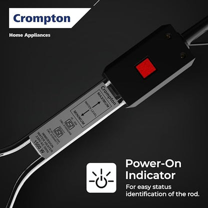 Crompton AIMR-B1A 1000W Superfast heating Immersion Rod| 100% Shock Proof| Anti-corrosive coating| Energy Saving| Powerful Heating Element| Bucket Hook & Light Indicator| 2 Years Warranty