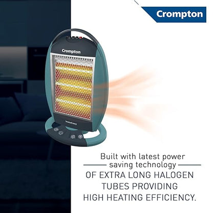 Crompton Insta Cozy 1200 Watt Halogen Room Heater with 3 Heat Settings(Grey Blue)