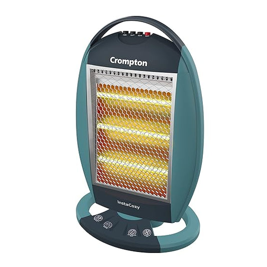 Crompton Insta Cozy 1200 Watt Halogen Room Heater with 3 Heat Settings(Grey Blue)