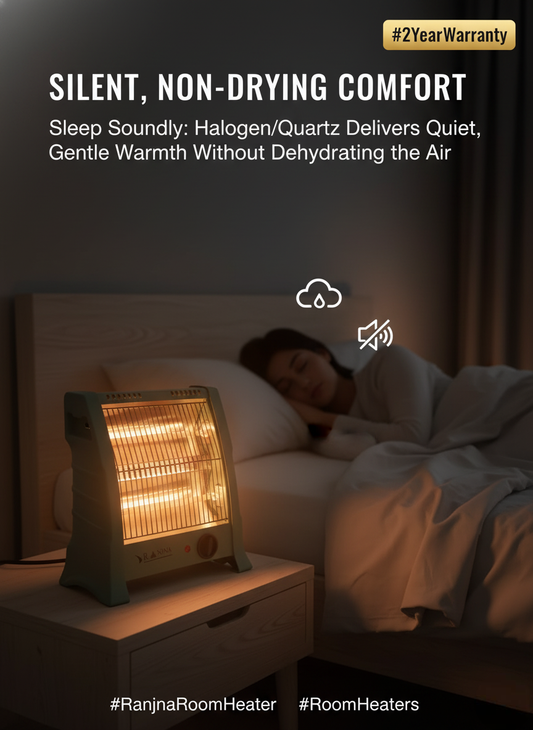 Ranjna Lava II 800 Watt Halogen Room Heater with 2 Heat Settings and 2 Year Warranty (Parrot Green)