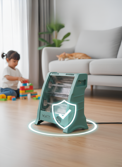 Ranjna Lava II 800 Watt Halogen Room Heater with 2 Heat Settings and 2 Year Warranty (Parrot Green)